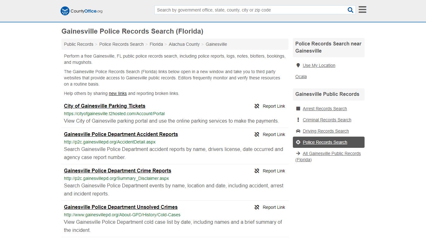 Police Records Search - Gainesville, FL (Accidents ...